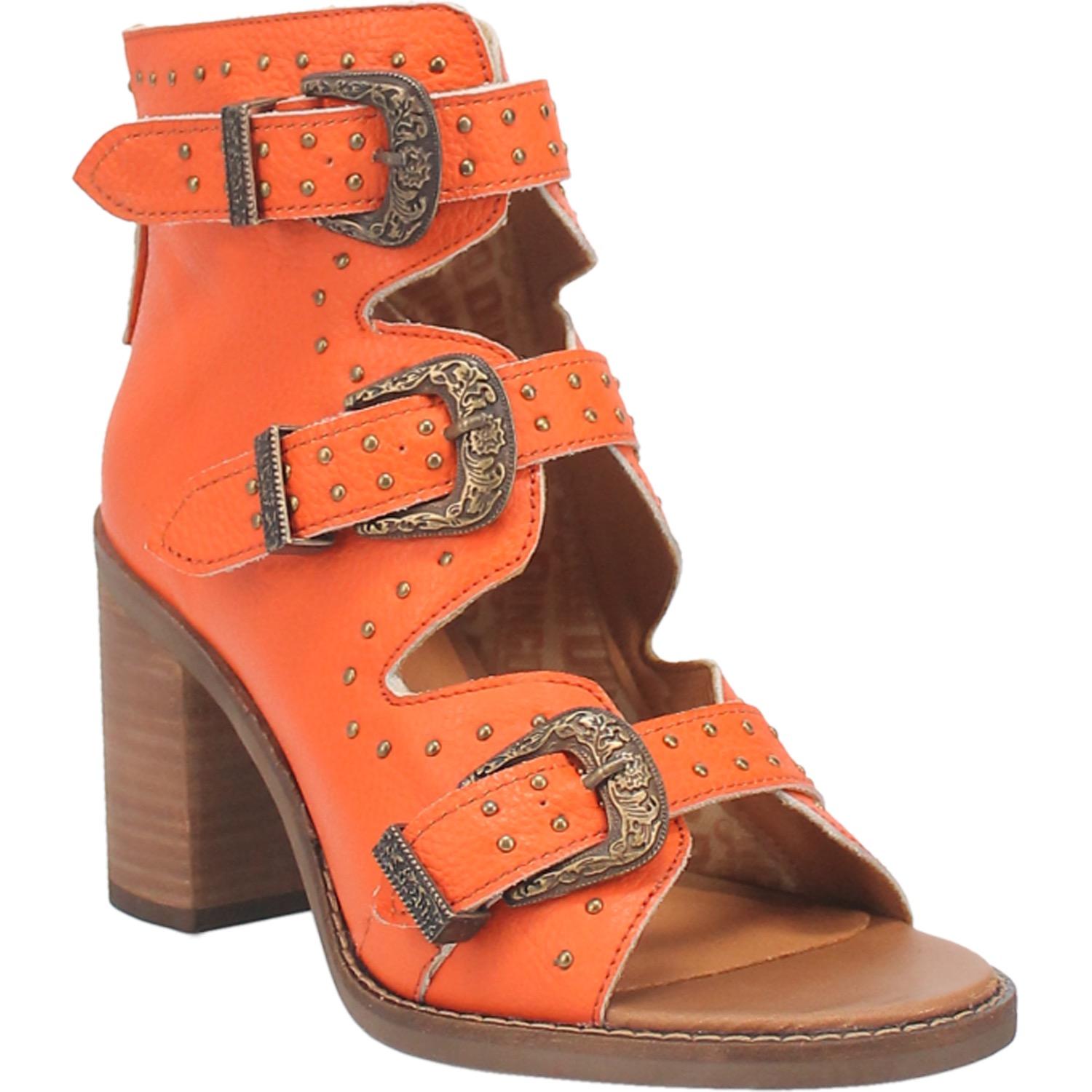 Online Exclusive | Dingo | Ziggy Leather Heeled Sandal in Orange  **PREORDER - Giddy Up Glamour Boutique