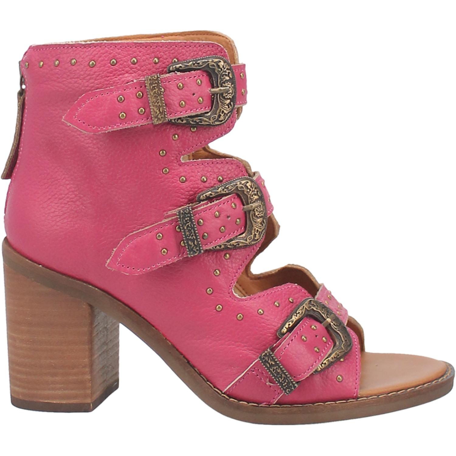 Online Exclusive | Dingo | Ziggy Leather Heeled Sandal in Fuchsia Pink  **PREORDER
