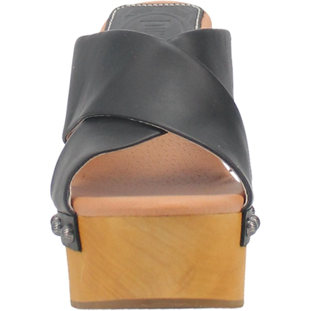 Online Exclusive | Dingo | Driftwood Leather Clog Heeled Sandal in Black **PREORDER - Giddy Up Glamour Boutique