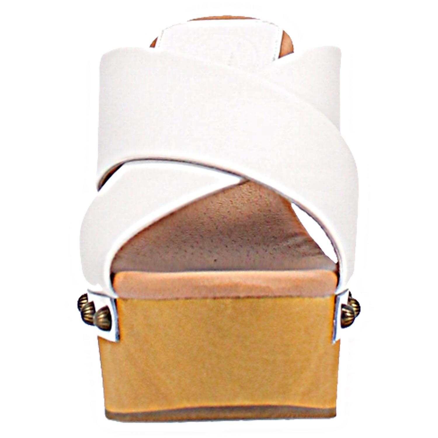 Online Exclusive | Dingo | Driftwood Leather Clog Heeled Sandal in White **PREORDER - Giddy Up Glamour Boutique