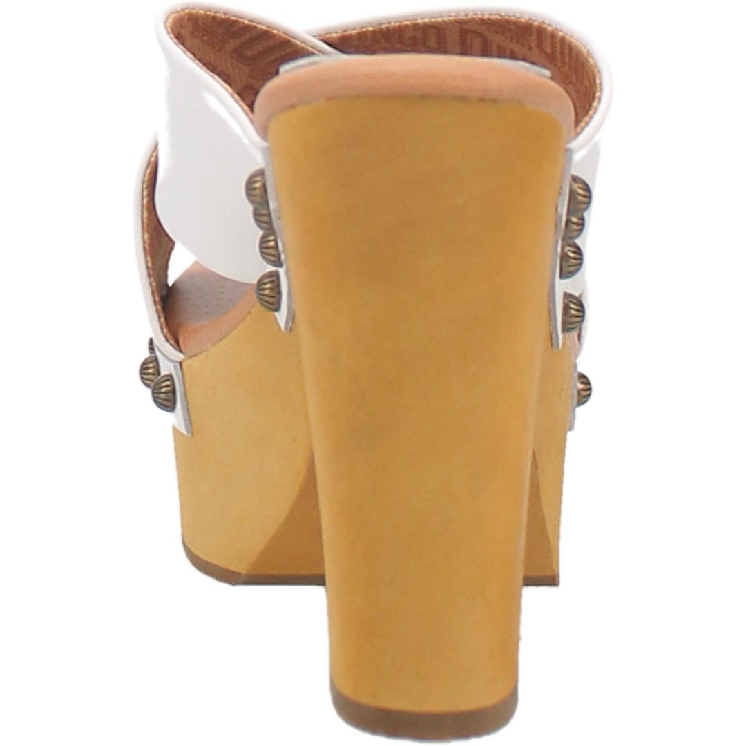 Online Exclusive | Dingo | Driftwood Leather Clog Heeled Sandal in White **PREORDER - Giddy Up Glamour Boutique