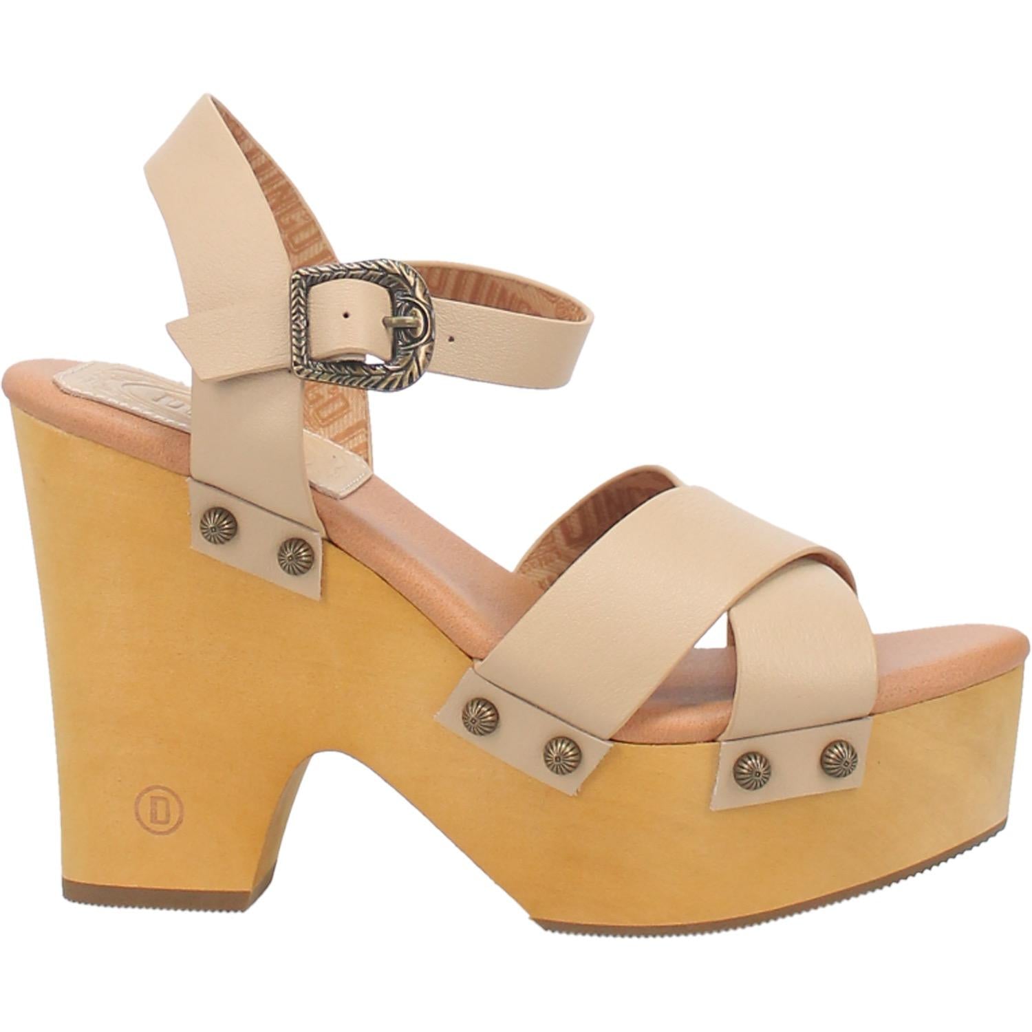 Online Exclusive | Dingo | Woodstock Leather Clog Heeled Sandal in Sand Tan **PREORDER