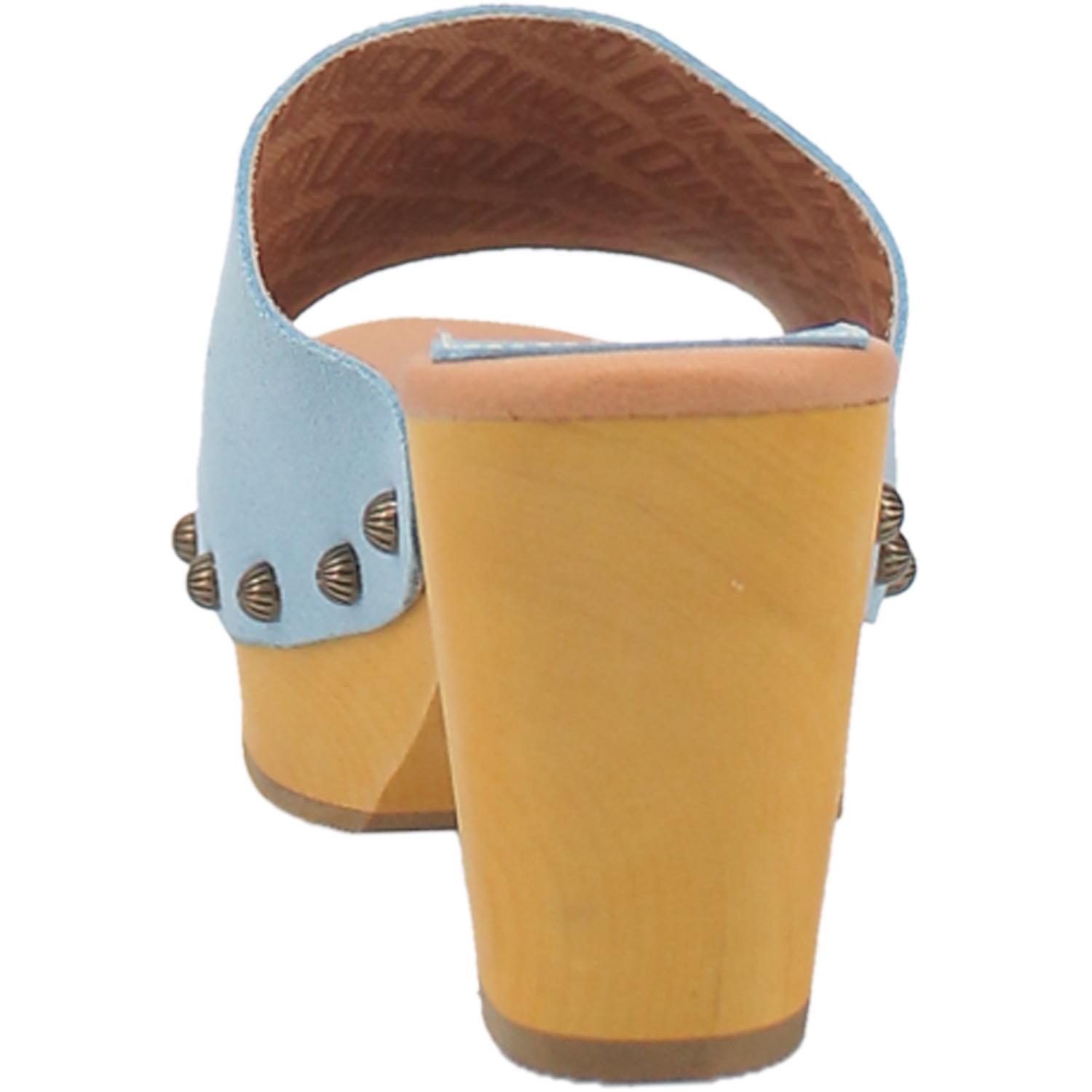 Online Exclusive | Dingo | Beechwood Leather Clog Heeled Sandal in Blue **PREORDER