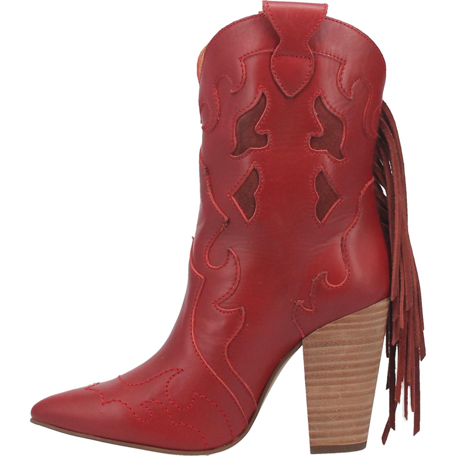 Online Exclusive | Dingo | Lady's Night Leather Ankle Booties in Red **PREORDER - Giddy Up Glamour Boutique