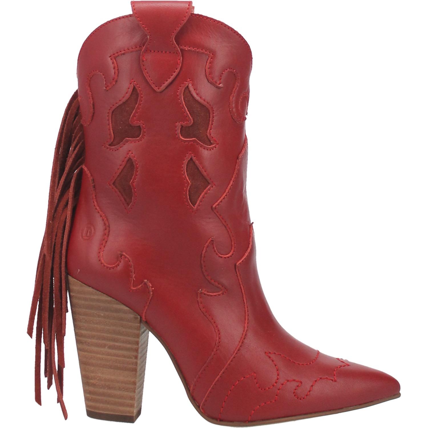 Online Exclusive | Dingo | Lady's Night Leather Ankle Booties in Red **PREORDER