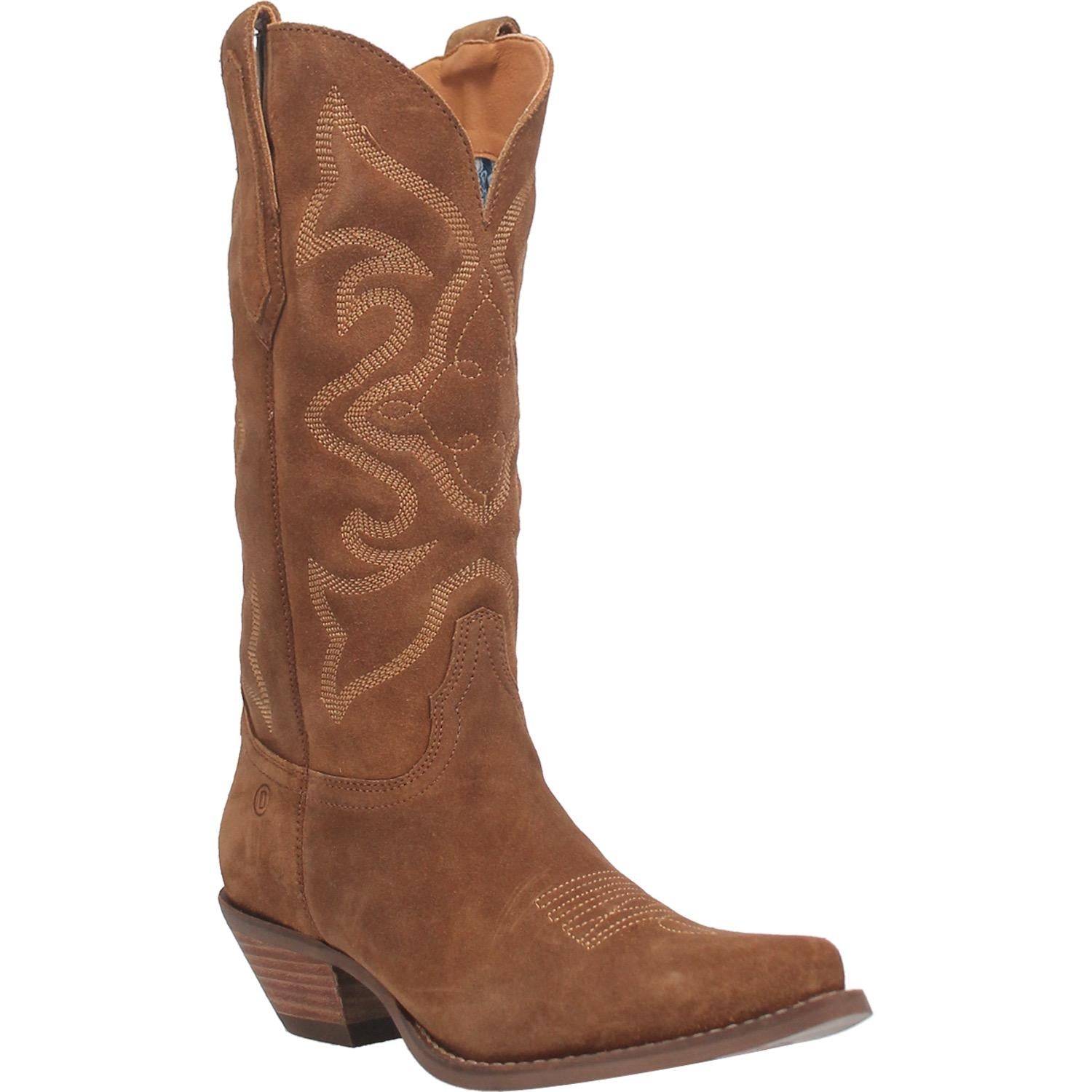 Online Exclusive | Dingo | Out West Suede Cowboy Boots in Camel Brown  **PREORDER - Giddy Up Glamour Boutique