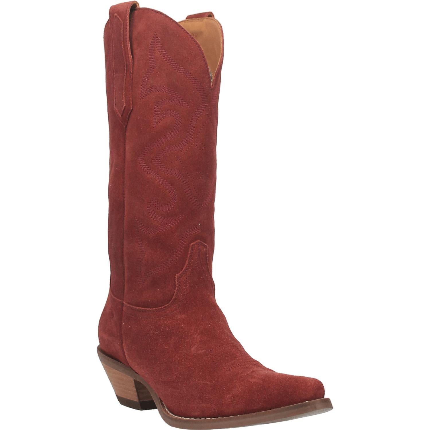 Online Exclusive | Dingo | Out West Suede Cowboy Boots in Cranberry Red **PREORDER