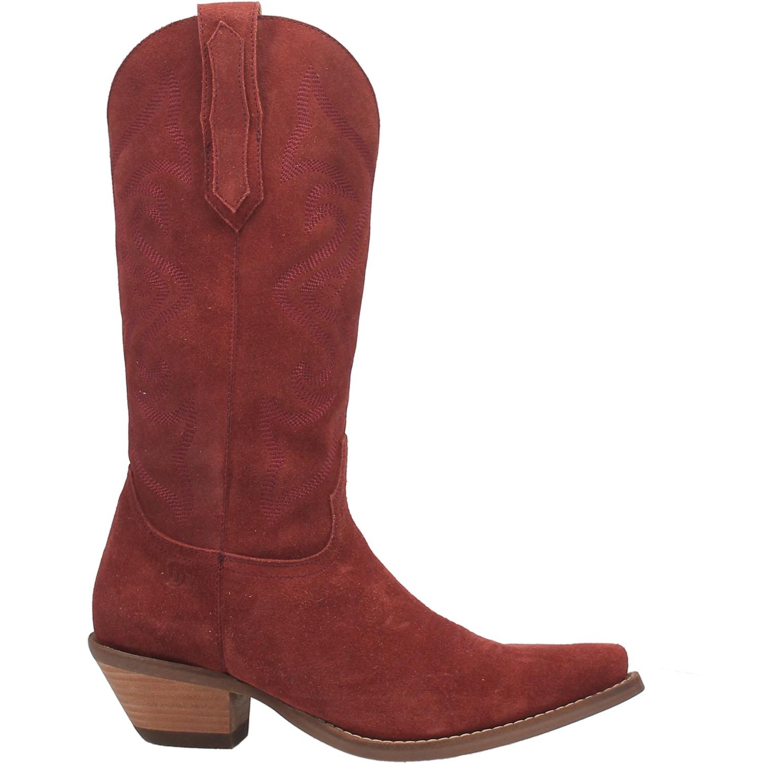 Online Exclusive | Dingo | Out West Suede Cowboy Boots in Cranberry Red **PREORDER