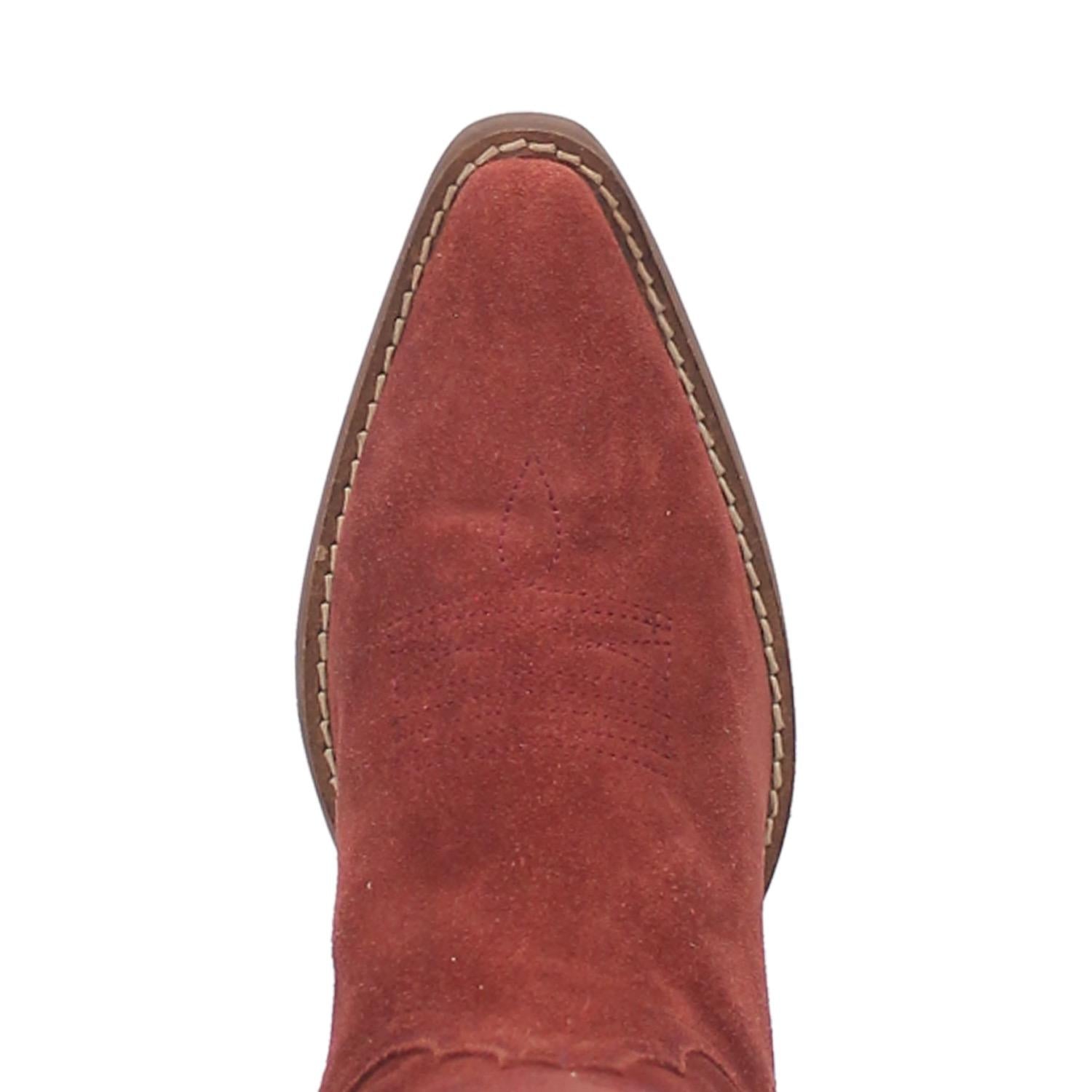 Online Exclusive | Dingo | Out West Suede Cowboy Boots in Cranberry Red **PREORDER - Giddy Up Glamour Boutique