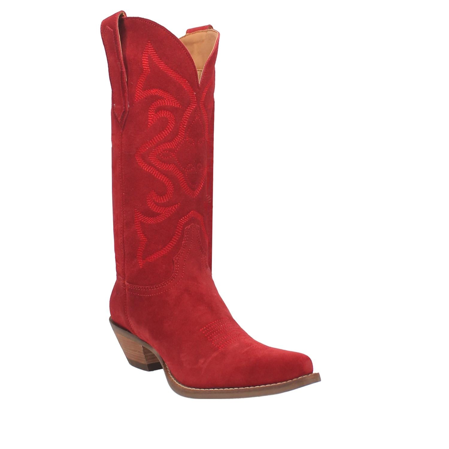 Online Exclusive | Dingo | Out West Suede Cowboy Boots in Red  **PREORDER