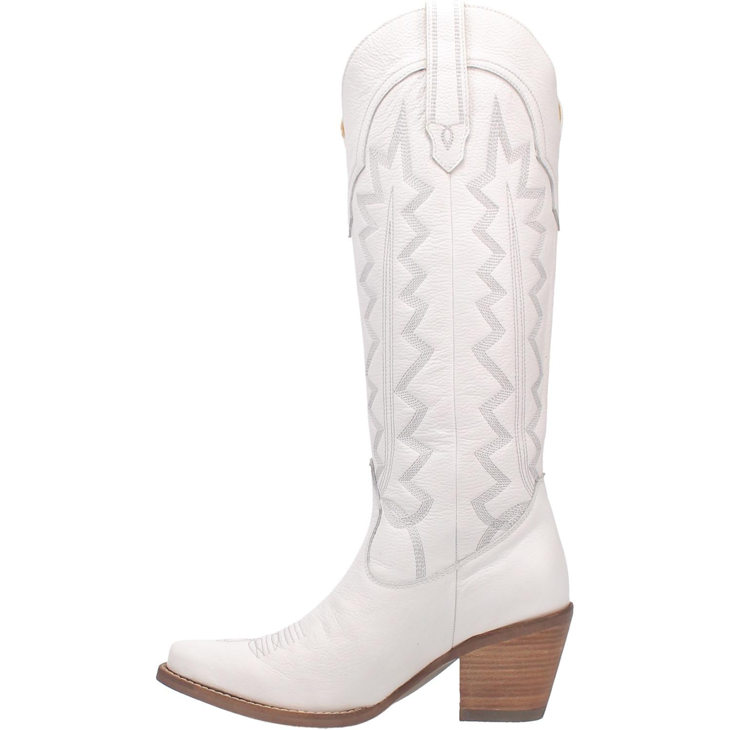 Online Exclusive | Dingo | High Cotton Tall Leather Cowboy Boots in White  **PREORDER - Giddy Up Glamour Boutique