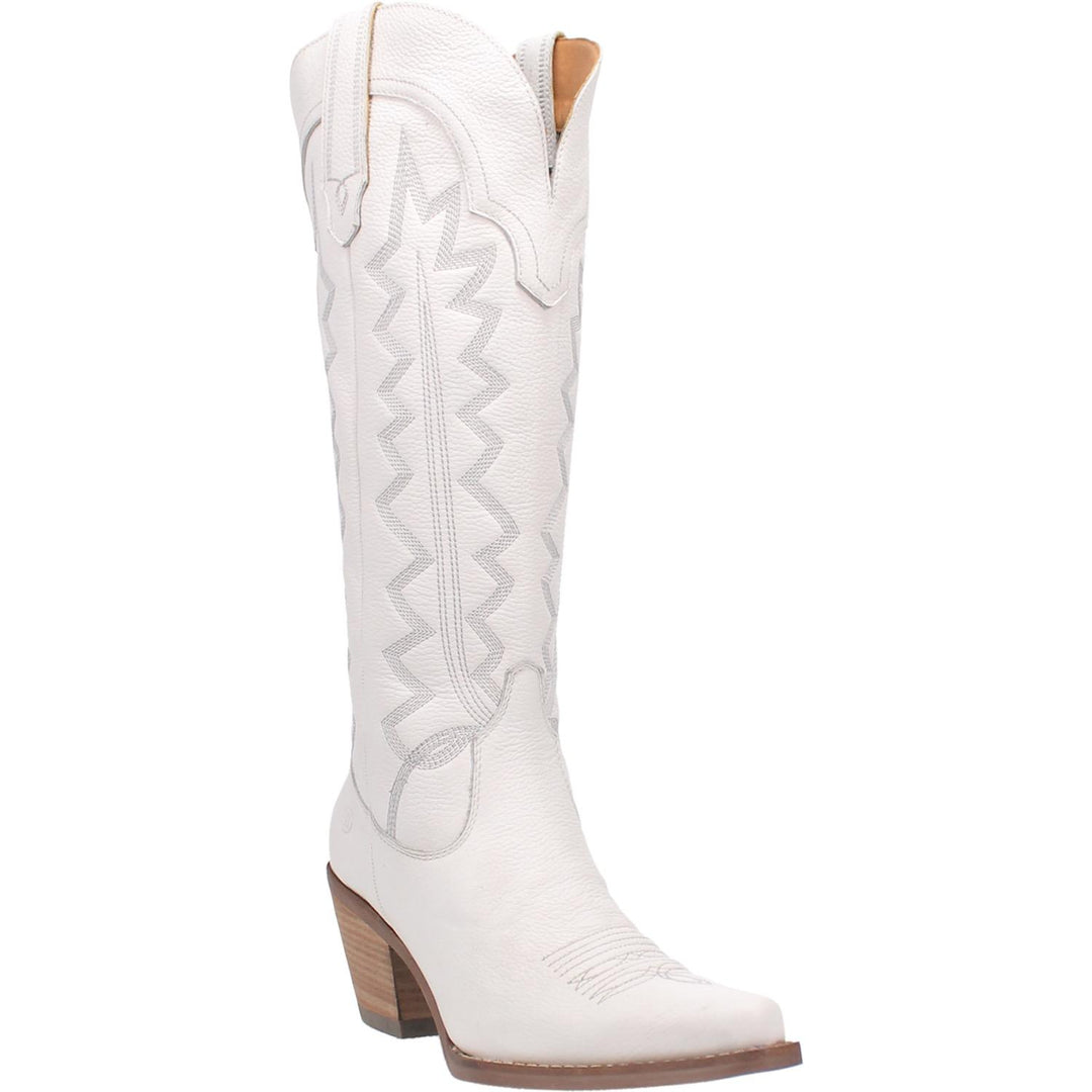 Online Exclusive | Dingo | High Cotton Tall Leather Cowboy Boots in White  **PREORDER - Giddy Up Glamour Boutique