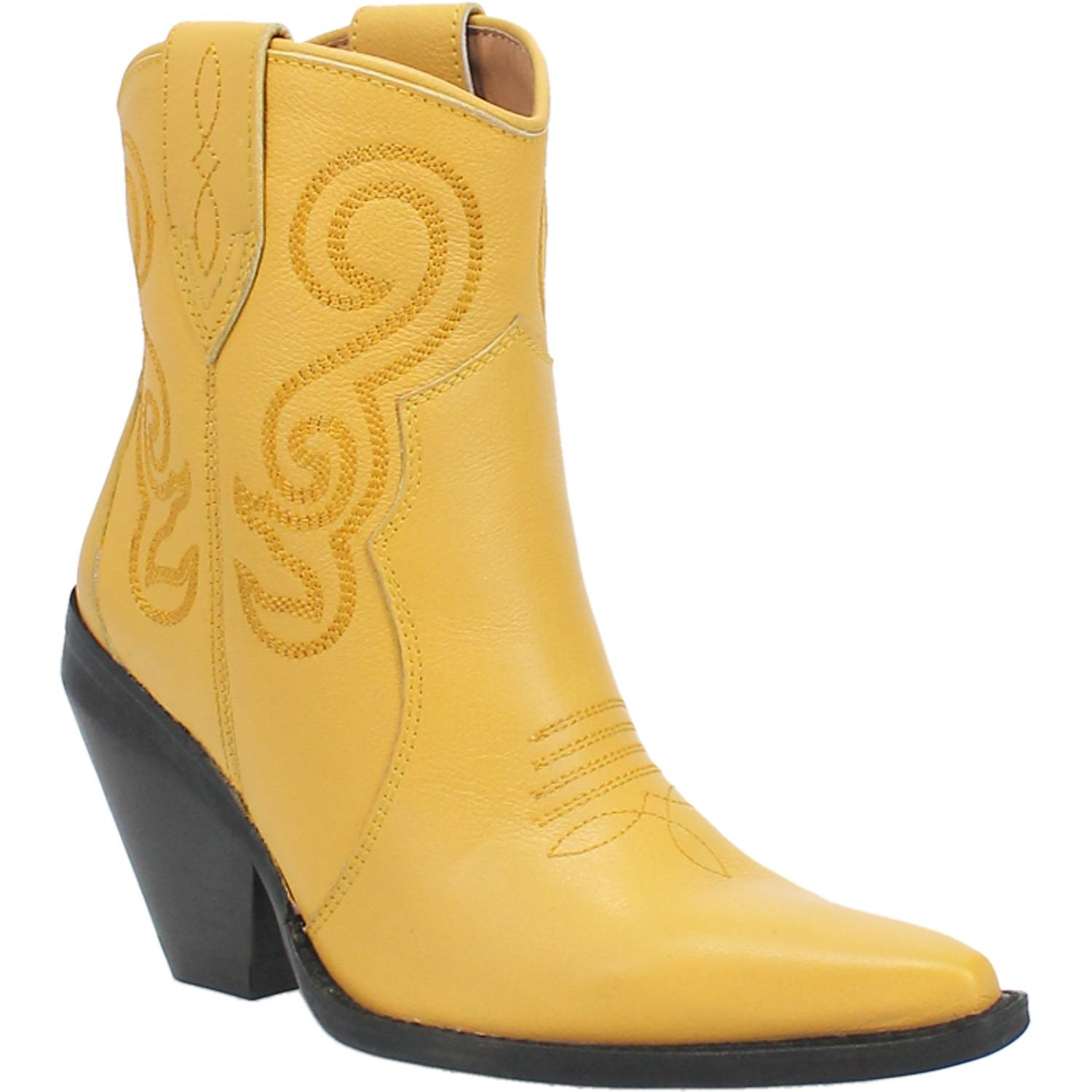 Online Exclusive | Dingo | Pretty N Prissy Leather Bootie in Yellow  **PREORDER - Giddy Up Glamour Boutique