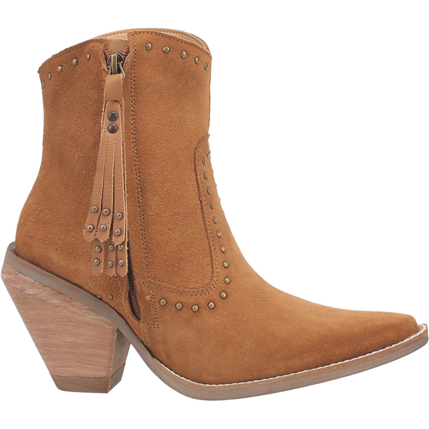 Online Exclusive | Dingo | Classy N Sassy Leather Bootie in Camel Brown Suede  **PREORDER - Giddy Up Glamour Boutique