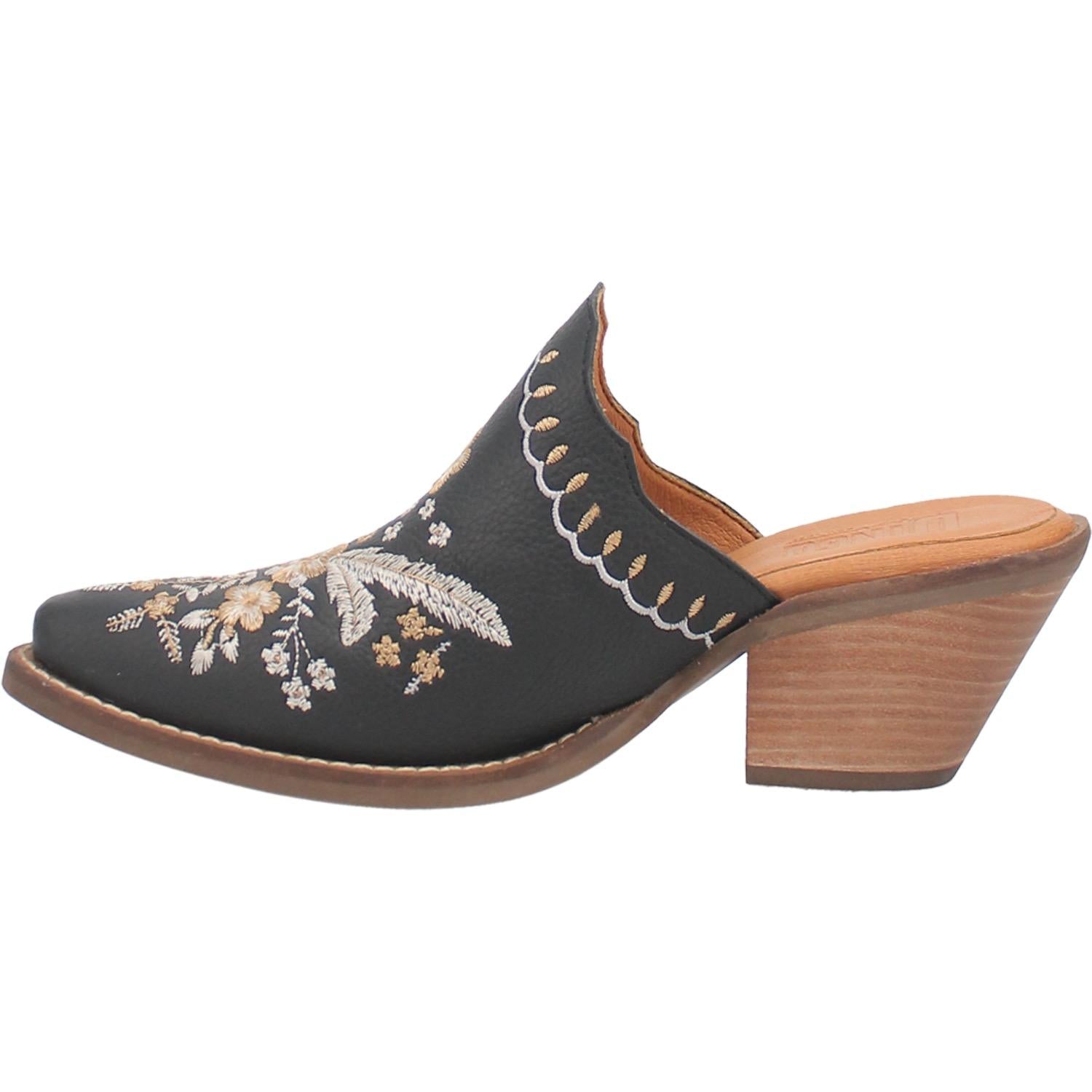 Online Exclusive | Dingo | Wildflower Leather Floral Stitch Mule Bootie in Black  **PREORDER - Giddy Up Glamour Boutique