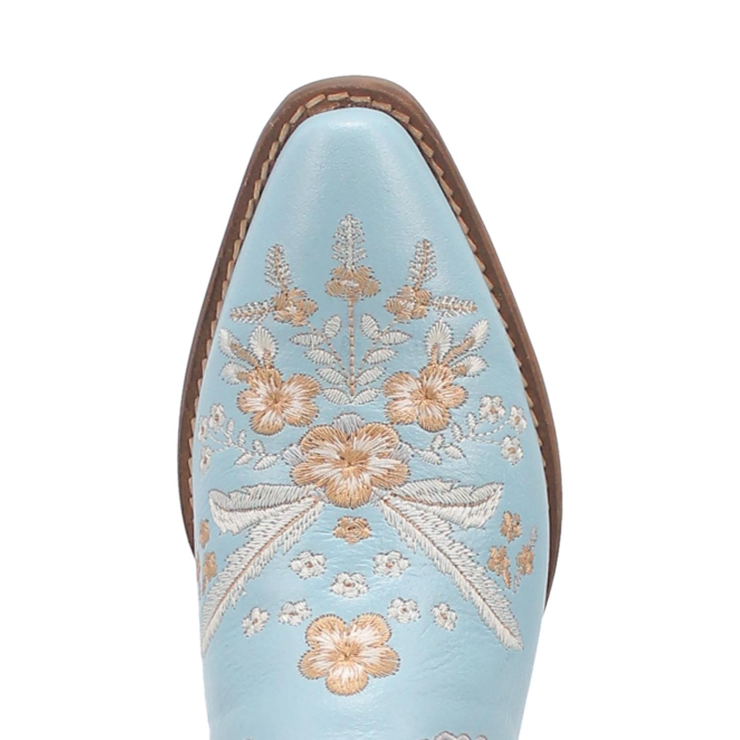 Online Exclusive | Dingo | Wildflower Leather Floral Stitch Mule Bootie in Blue  **PREORDER