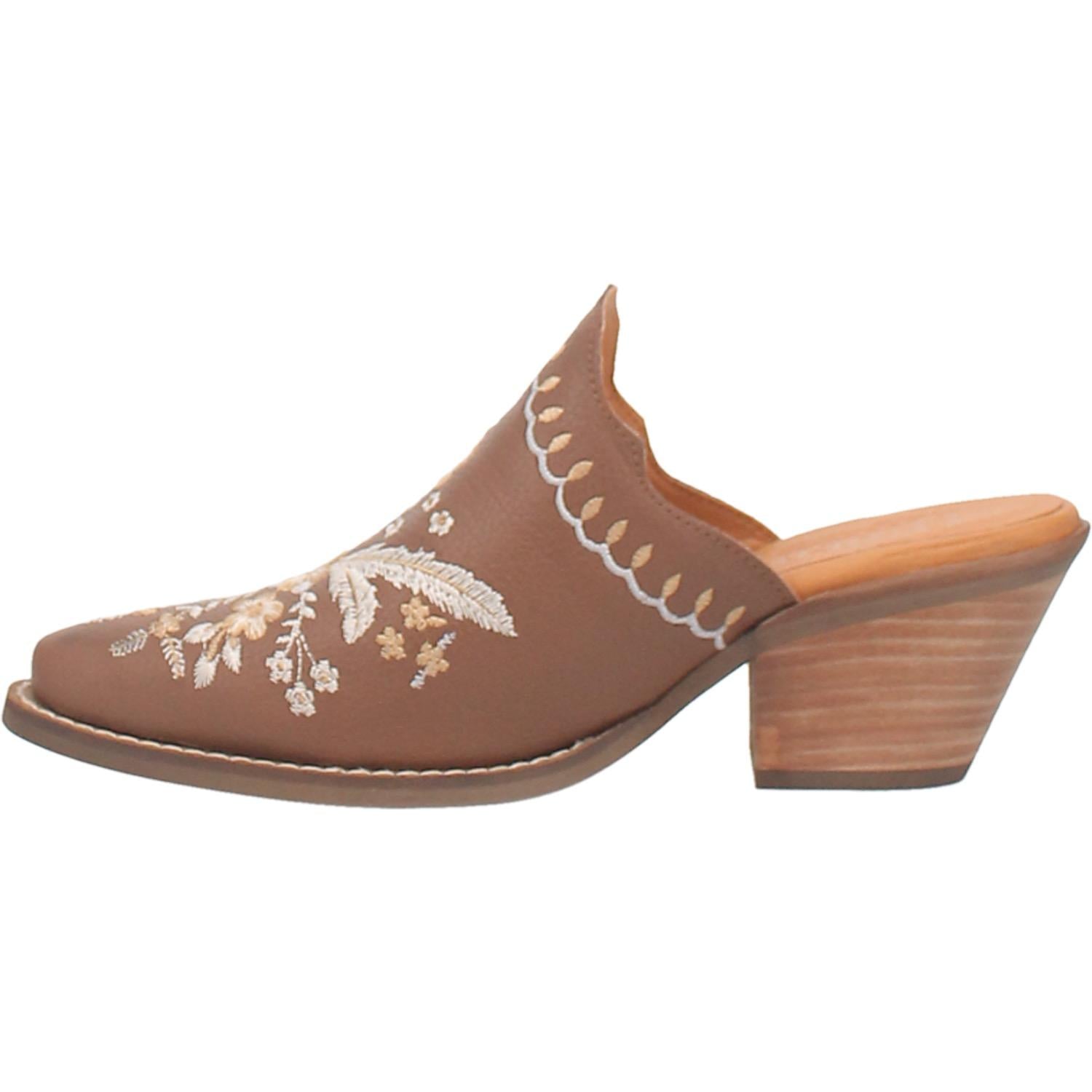 Online Exclusive | Dingo | Wildflower Leather Floral Stitch Mule Bootie in Brown  **PREORDER - Giddy Up Glamour Boutique