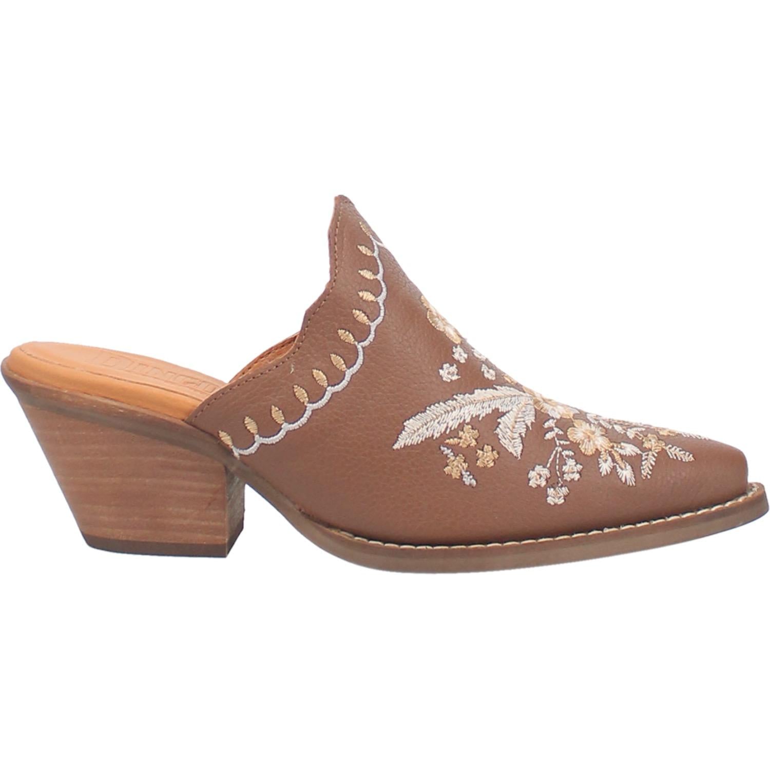 Online Exclusive | Dingo | Wildflower Leather Floral Stitch Mule Bootie in Brown  **PREORDER - Giddy Up Glamour Boutique