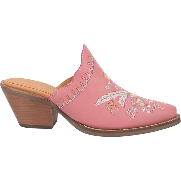 Online Exclusive | Dingo | Wildflower Leather Floral Stitch Mule Bootie in Pink **PREORDER