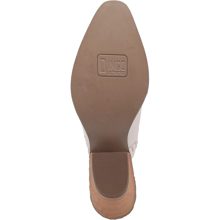 Online Exclusive | Dingo | Wildflower Leather Floral Stitch Mule Bootie in White **PREORDER - Giddy Up Glamour Boutique