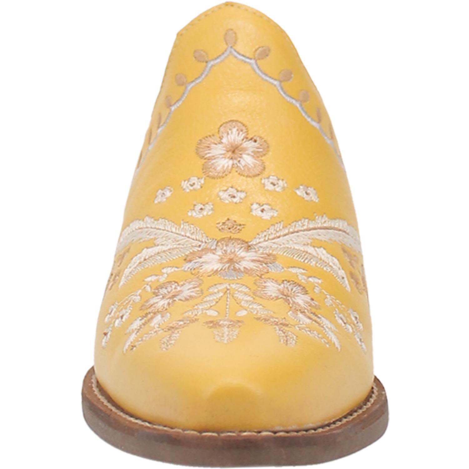 Online Exclusive | Dingo | Wildflower Leather Floral Stitch Mule Bootie in Yellow **PREORDER - Giddy Up Glamour Boutique