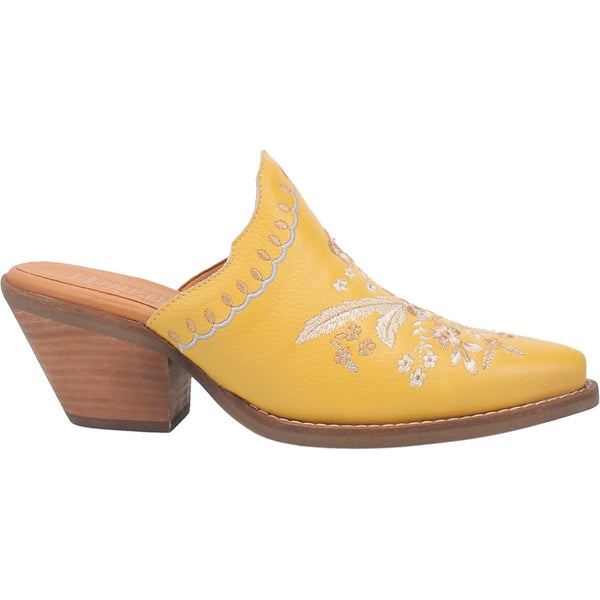 Online Exclusive | Dingo | Wildflower Leather Floral Stitch Mule Bootie in Yellow **PREORDER