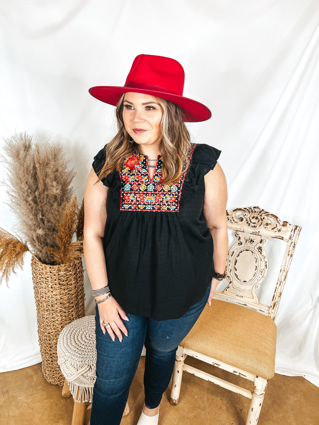 Lack of Color | Ruby Rancher Wool Felt Hat in Red - Giddy Up Glamour Boutique