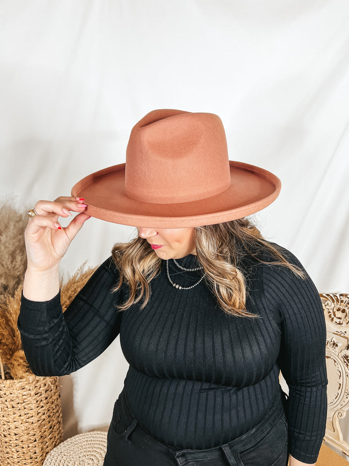GiGi Pip | Cara Loren Pencil Brim Wool Felt Hat in Dusty Pink - Giddy Up Glamour Boutique