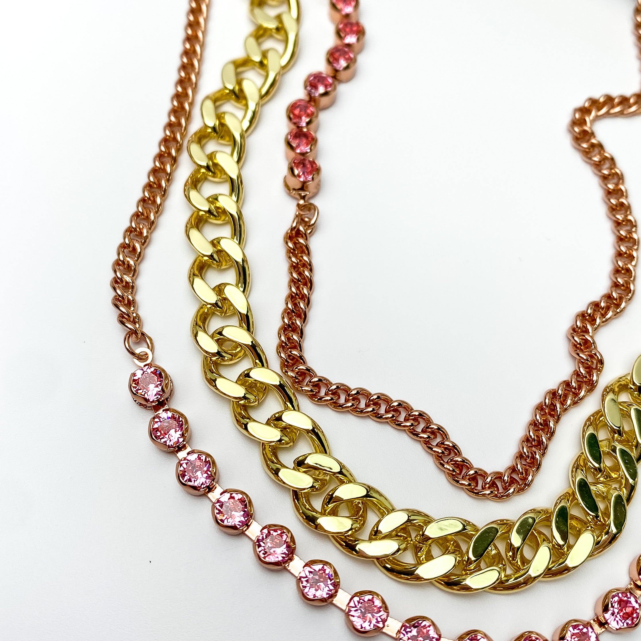Sorrelli | Mixed Metal and Crystal Layered Necklace in First Kiss - Giddy Up Glamour Boutique
