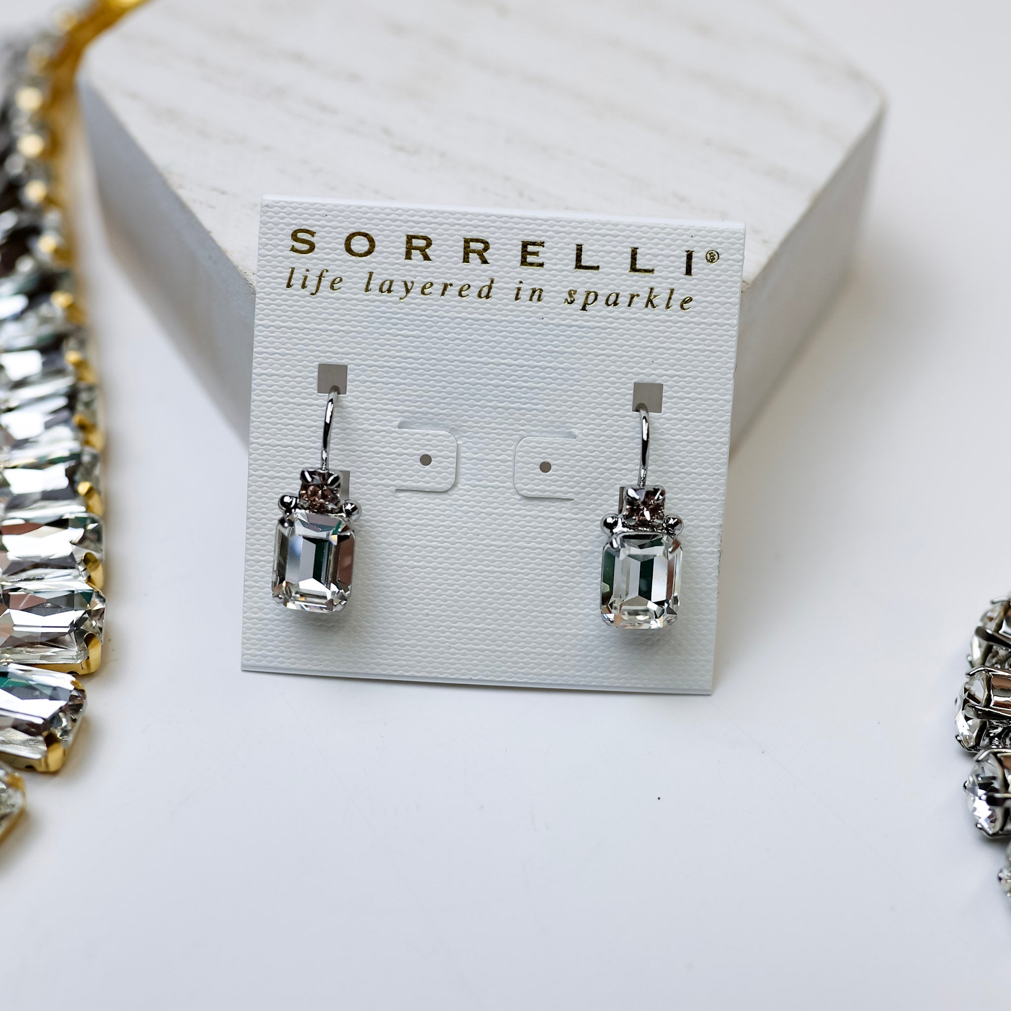 Sorrelli | Zelmira Dangle Earrings in Palladium Silver Tone and Snow Bunny - Giddy Up Glamour Boutique