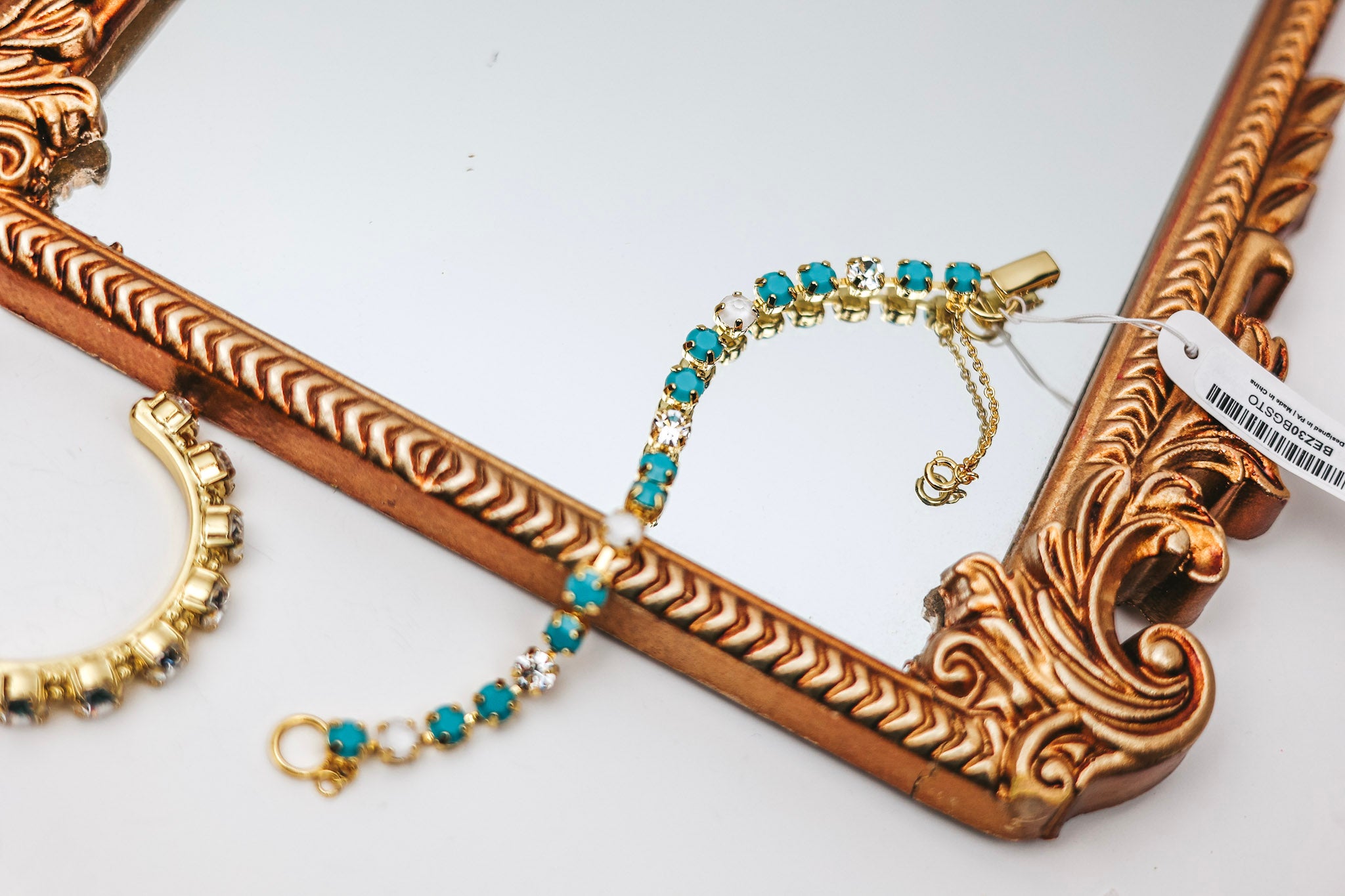 Sorrelli | Elsie Tennis Bracelet in Bright Gold Tone and Santorini - Giddy Up Glamour Boutique