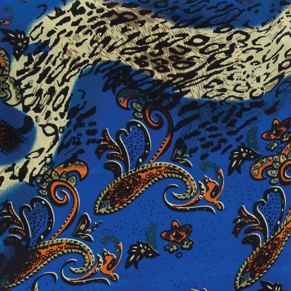Paisley Peacock Charmeuse Wild Rag in Royal Blue - Giddy Up Glamour Boutique
