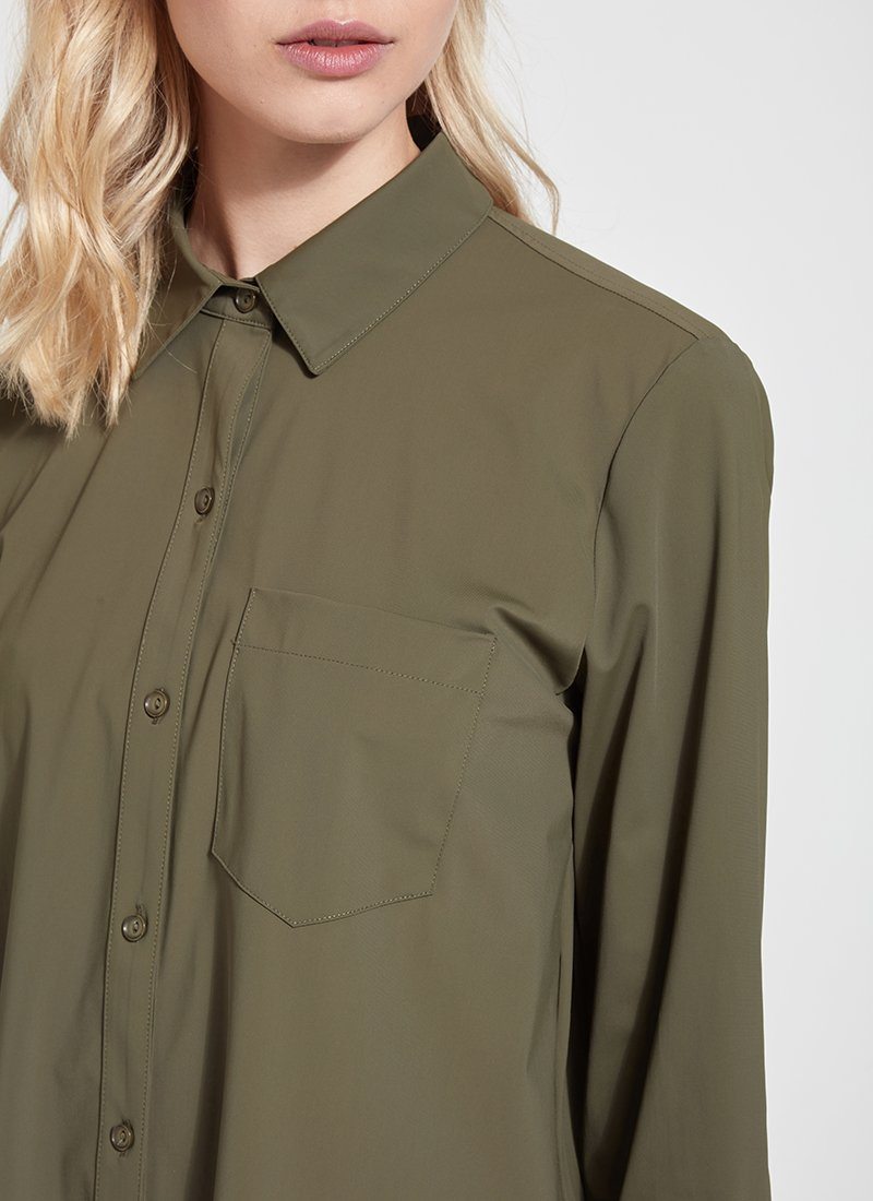 green emerald velvet dress Olive Belted Button Down Maxi Dress Medium