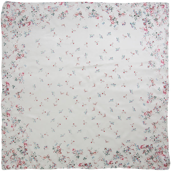 Garden Charmeuse Wild Rag in White - Giddy Up Glamour Boutique