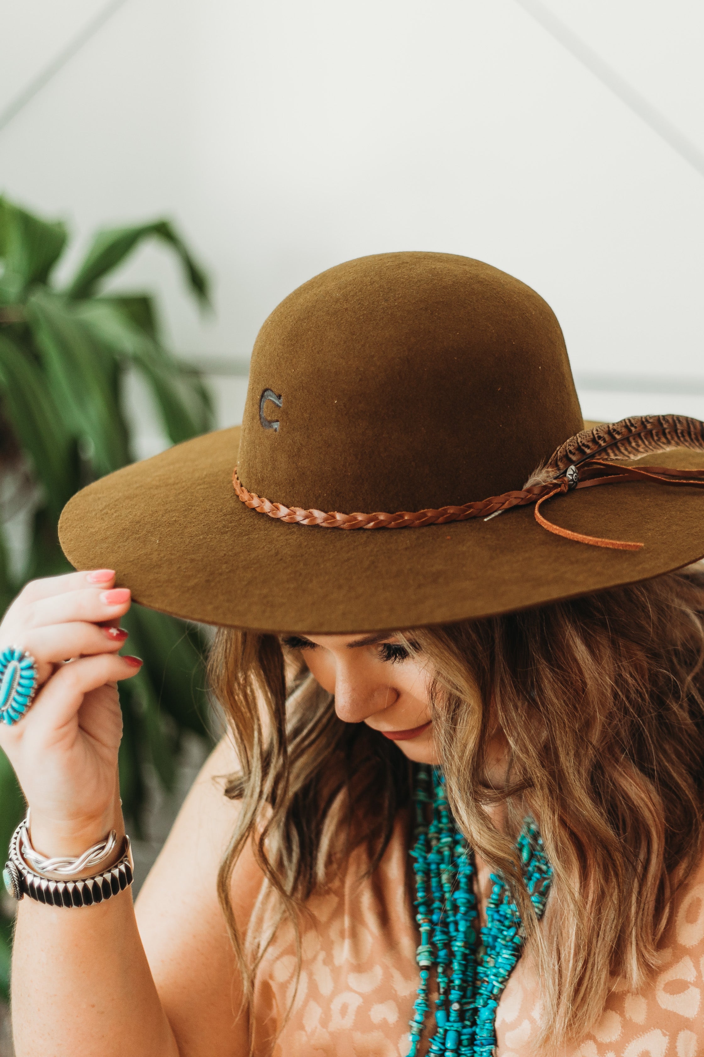 Charlie 1 Horse | Wanderlust Wool Felt Floppy Hat with Braided Band in Acorn - Giddy Up Glamour Boutique