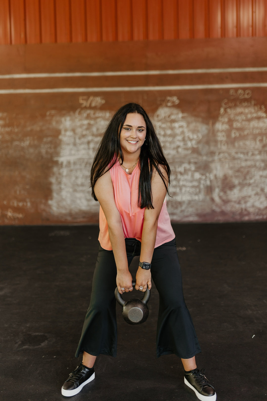 Here To Hiit Open Back Tank Top in Coral - Giddy Up Glamour Boutique