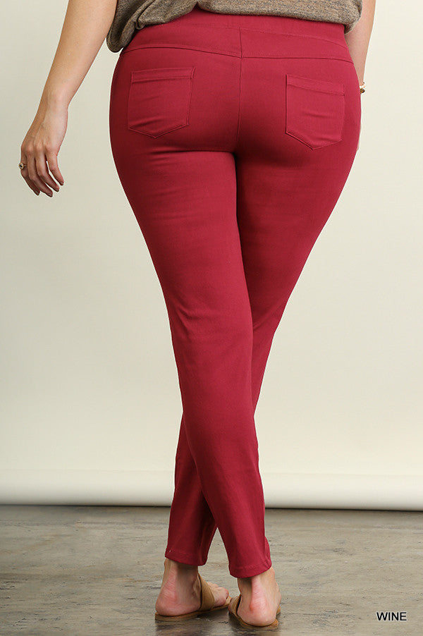 Last Chance Size Small | Nowhere in Mind Jeggings in Maroon - Giddy Up Glamour Boutique