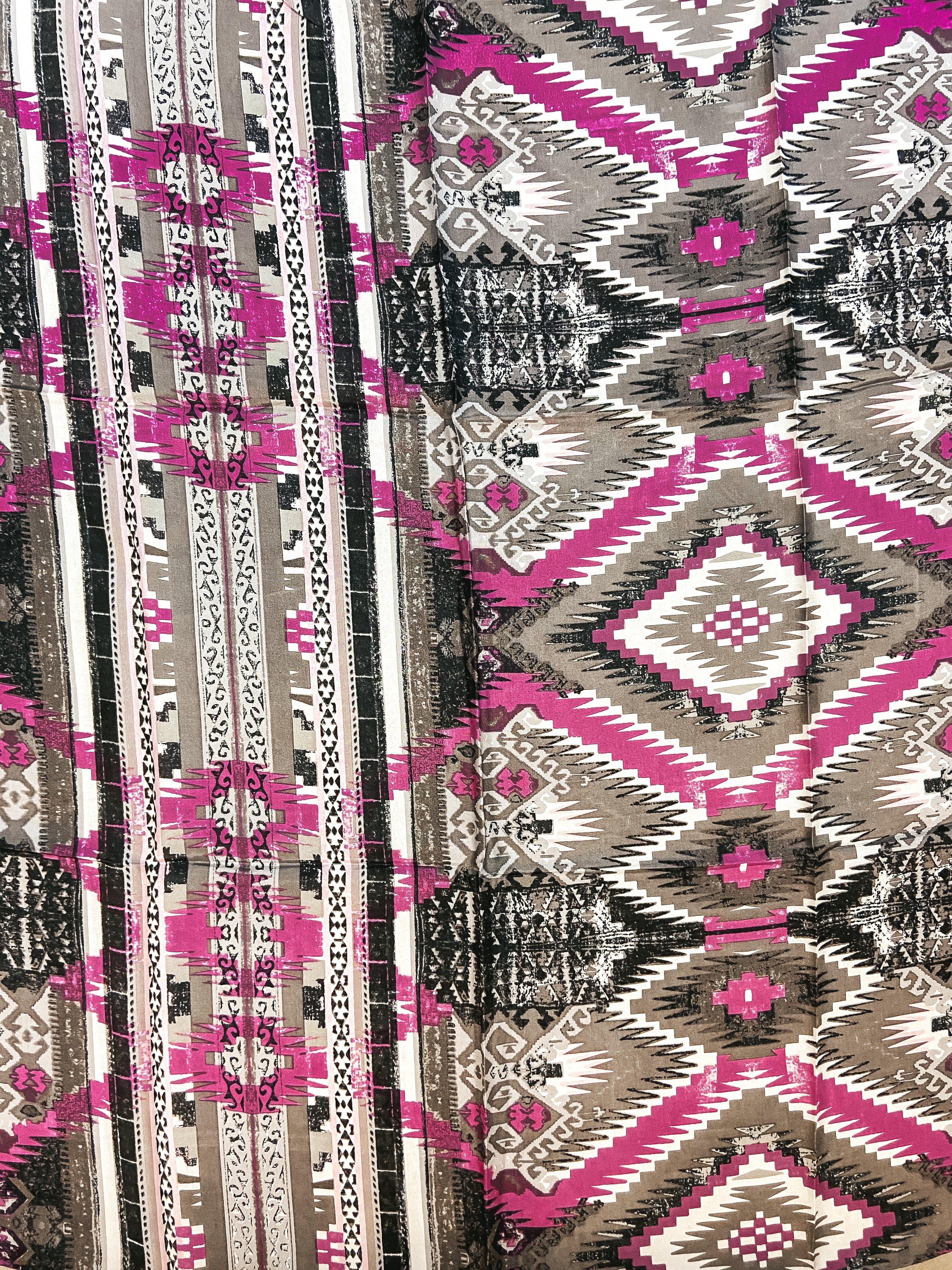 Aztec Wild Rag in Silver and Pink - Giddy Up Glamour Boutique