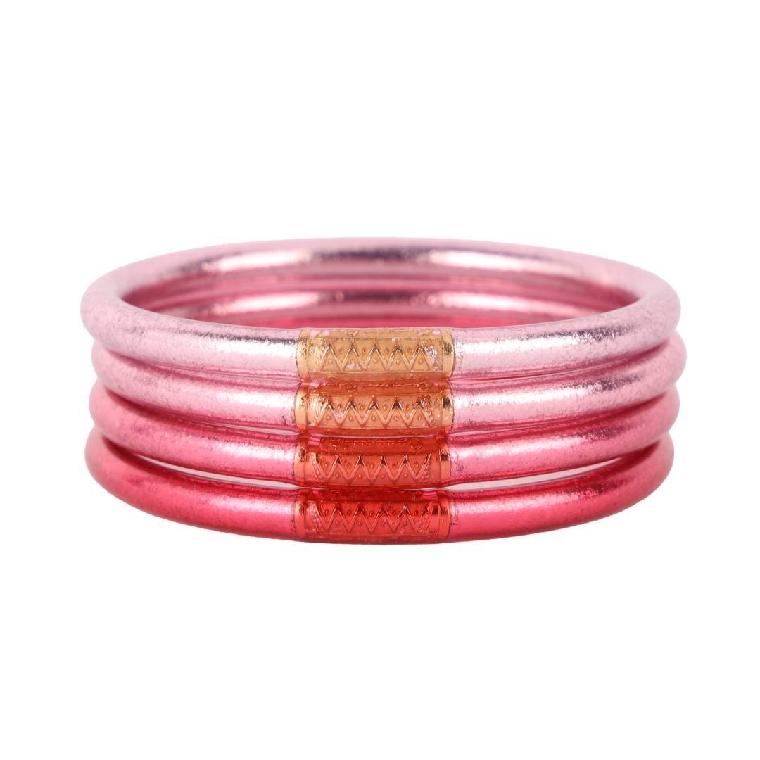 BuDhaGirl | Set of Four | All Weather Bangles in Carousel Pink