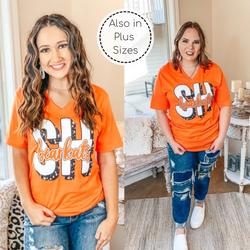 Bearkat Game Day | Star Print TX Bearkats Short Sleeve Tee Shirt in Orange