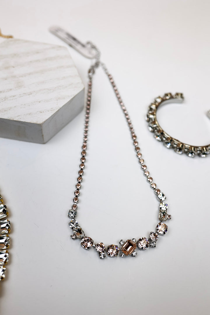 Sorrelli | Tinsley Tennis Necklace in Palladium Silver Tone and Snow Bunny - Giddy Up Glamour Boutique