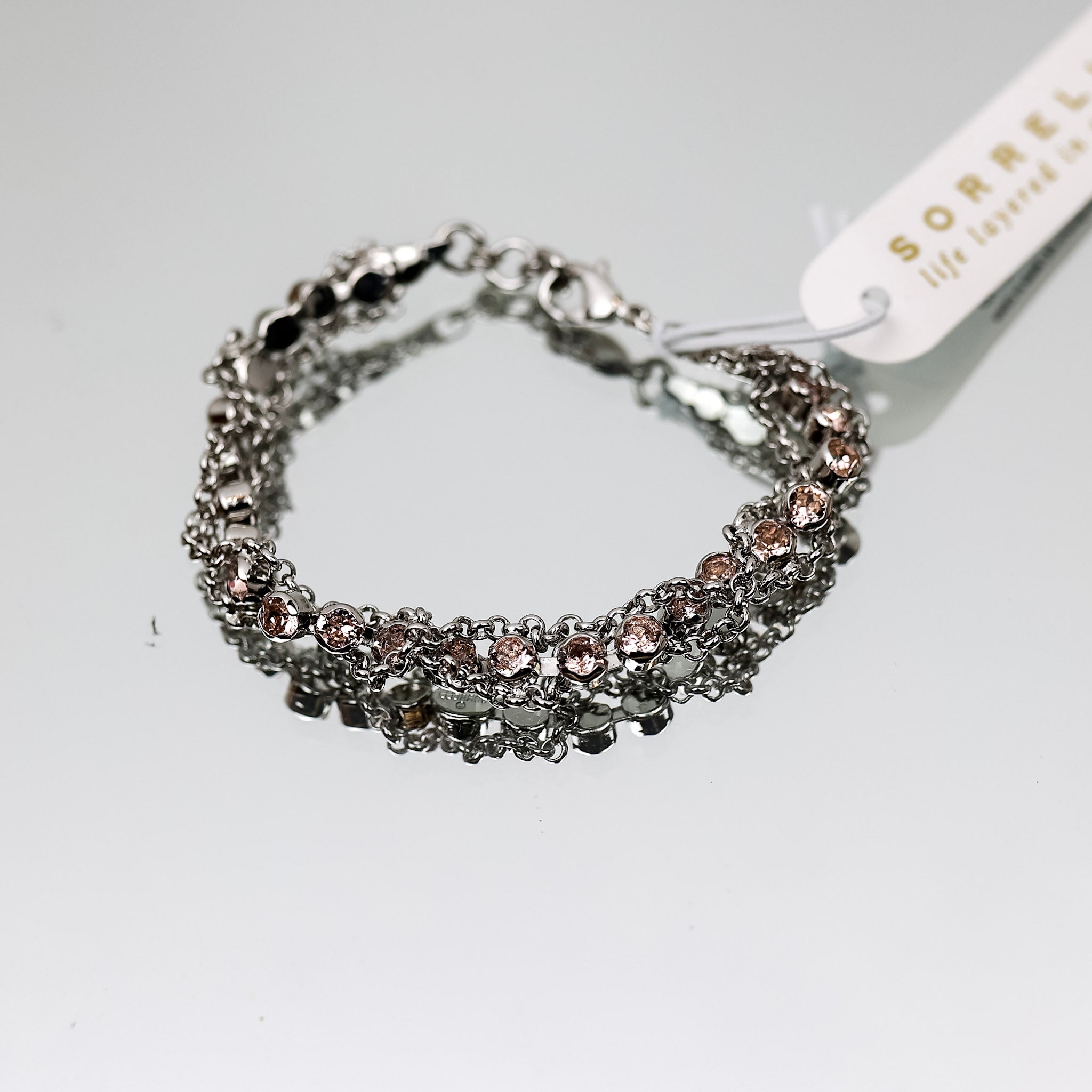 Sorrelli | Brandi Classic Tennis Bracelet in Palladium Silver Tone and Snow Bunny - Giddy Up Glamour Boutique