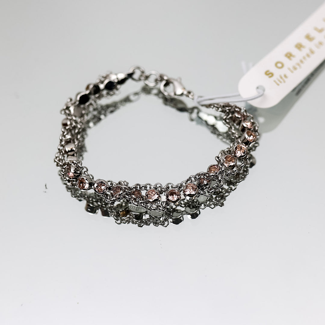 Sorrelli | Brandi Classic Tennis Bracelet in Palladium Silver Tone and Snow Bunny - Giddy Up Glamour Boutique