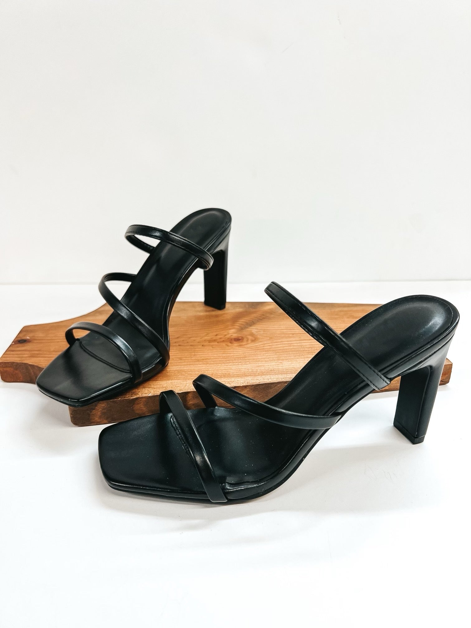 Upper West Side Strappy Heeled Sandals in Black - Giddy Up Glamour Boutique