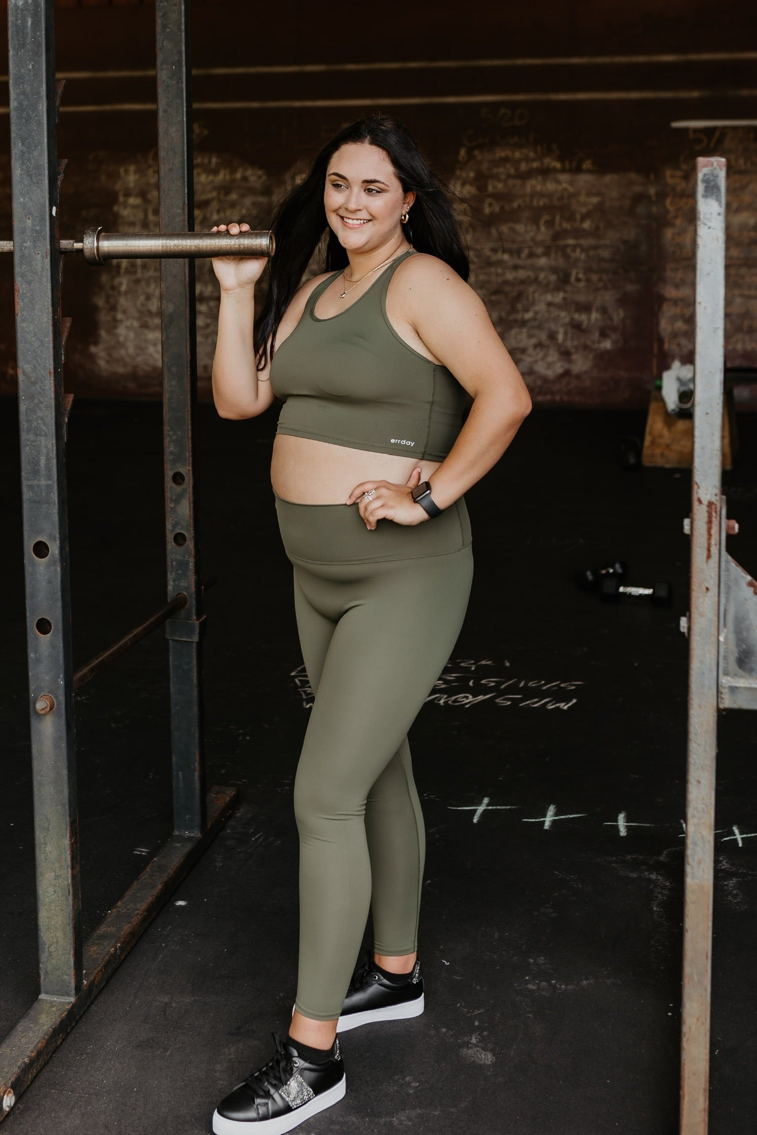 Finish Line Non Pocket Leggings in Olive Green - Giddy Up Glamour Boutique