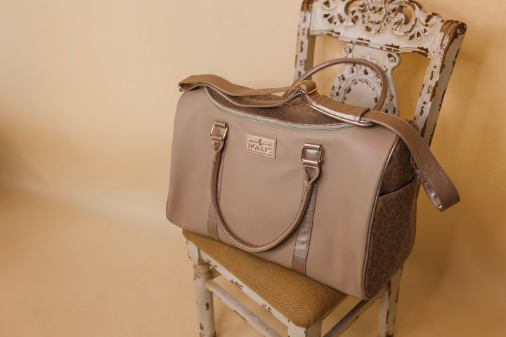 Hollis | Lux Weekender Bag in Nude - Giddy Up Glamour Boutique