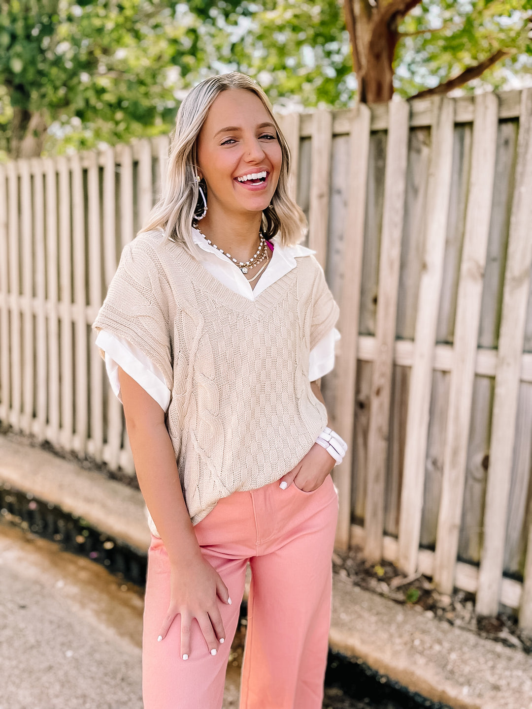 Chic Meet Up Wide Leg Cropped Denim Jeans in Coral - Giddy Up Glamour Boutique