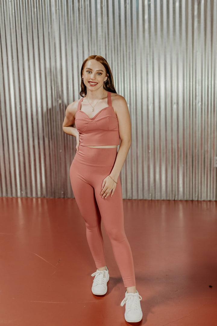 Always RXing Adjustable Strap Tank Top Sports Bra in Mauve Pink - Giddy Up Glamour Boutique