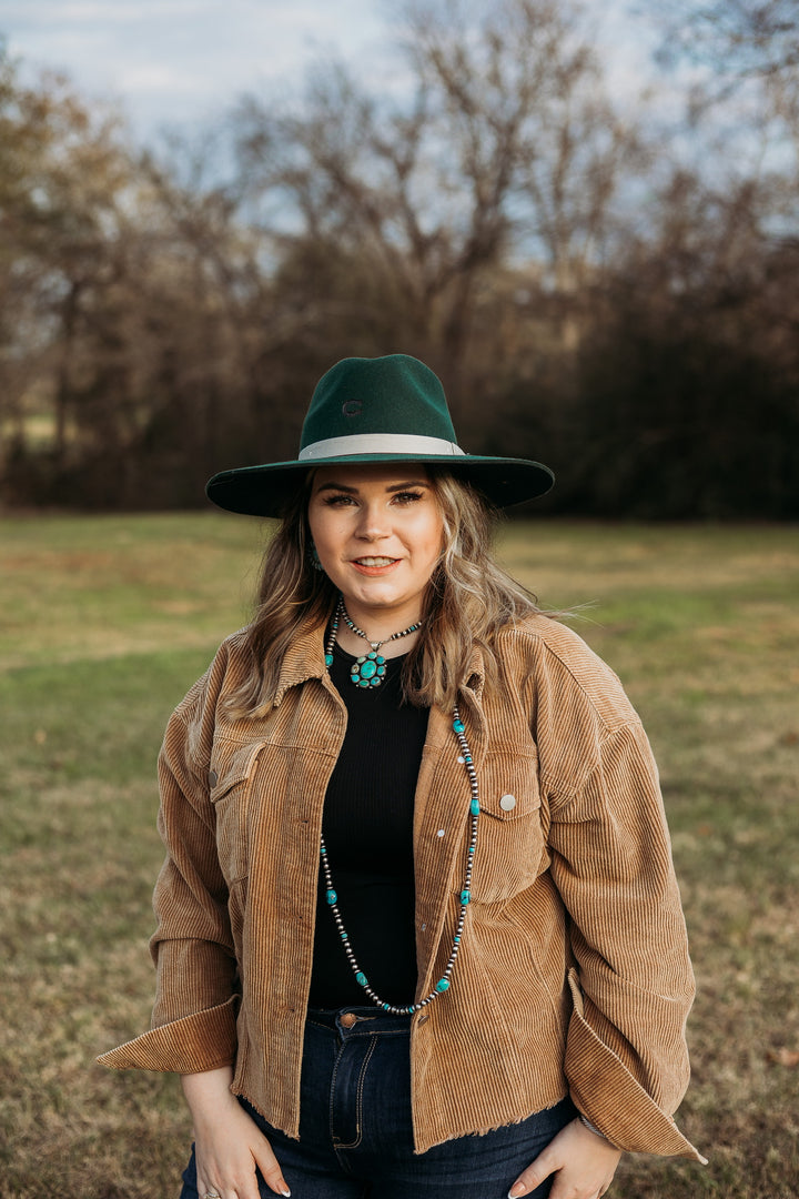 Charlie 1 Horse | Highway Wool Felt Hat in Green - Giddy Up Glamour Boutique