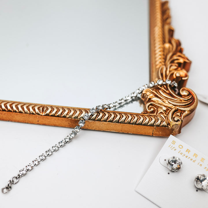 Sorrelli | Marnie Tennis Bracelet in Palladium Silver Tone and Crystal - Giddy Up Glamour Boutique